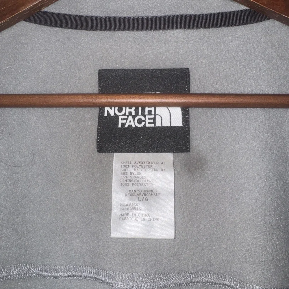 North Face Men Fleece Vest Large Lightweight Color Block Gray White 90's Zip‎